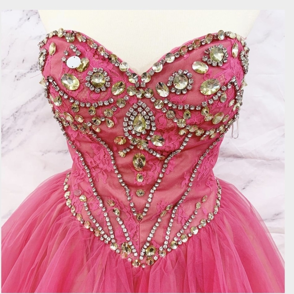 Sherri Hill gemstone tulle party mini dress sz 00 *X - Picture 2 of 8